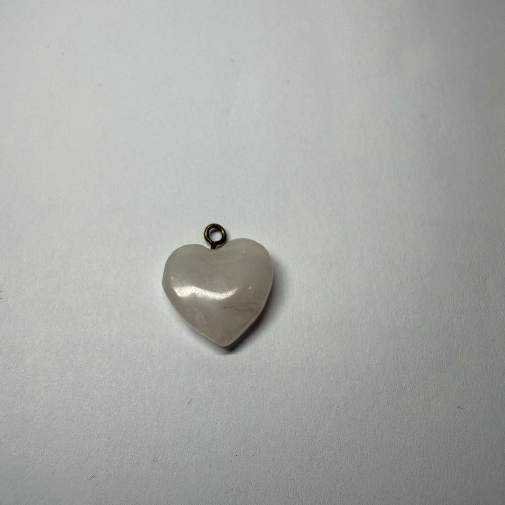 Vintage Heart-Shaped blush rose quartz Pendant